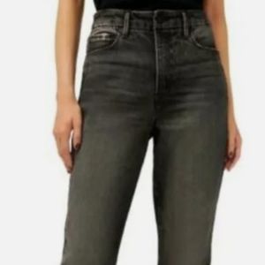 Good American 6/28 Good Mom Jeans Vintage Black Tapered High Rise Straig…